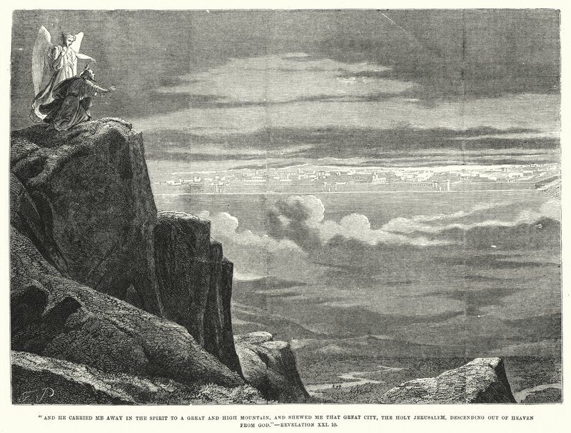 He carried me away in the spirit to a great and high mountain, Revelation XXI by English School