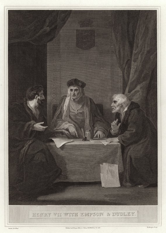 Henry VII with Empson and Dudley by English School