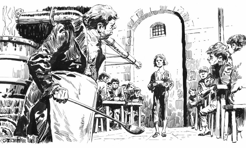 Illustration for Oliver Twist by Charles Dickens by English School