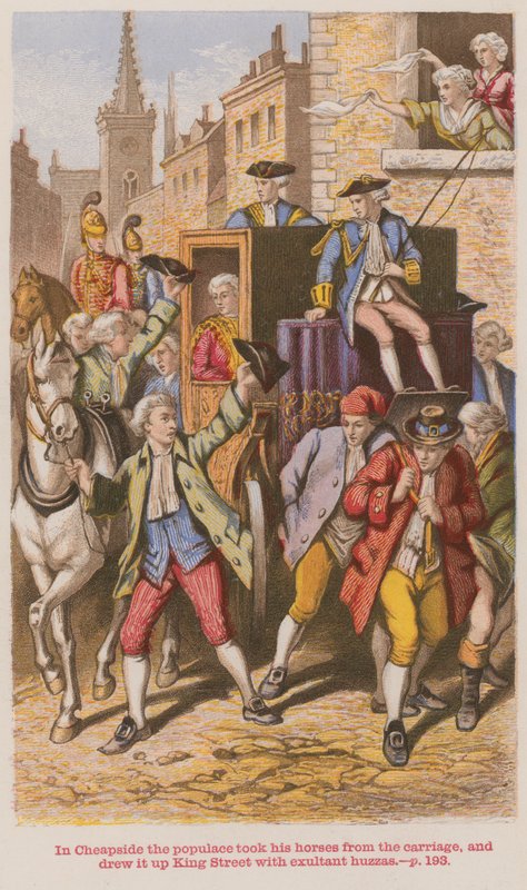 In Cheapside the Populace Took His Horses from the Carriage by English School