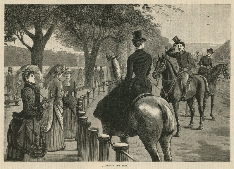 In the Row; Rotten Row, Hyde Park, London by English School