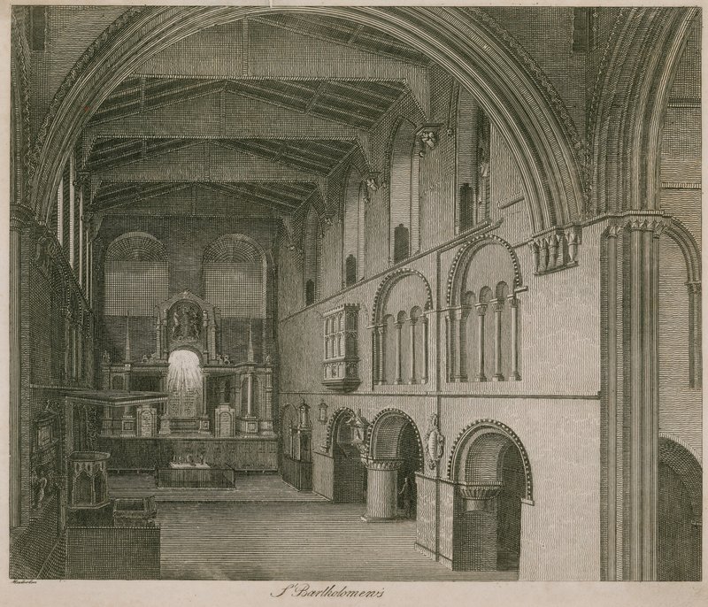 Interior of Church of St Bartholomew the Great by English School