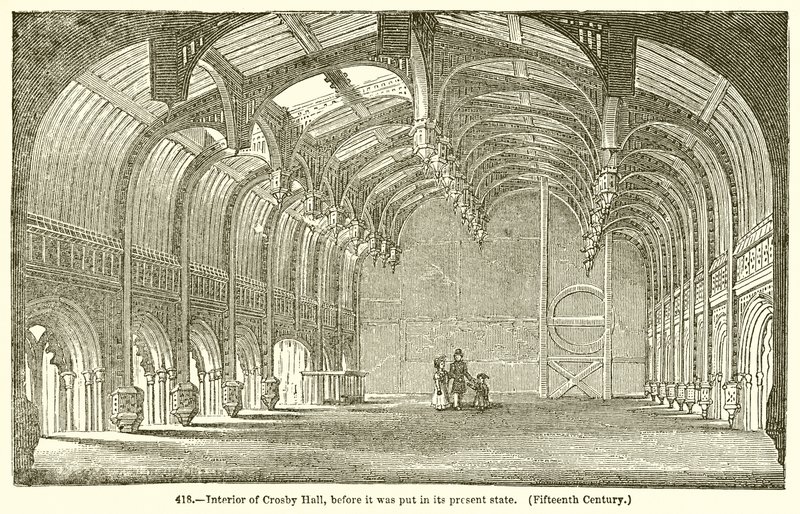 Interior of Crosby Hall, before it was put in its Present State (Fifteenth Century) by English School