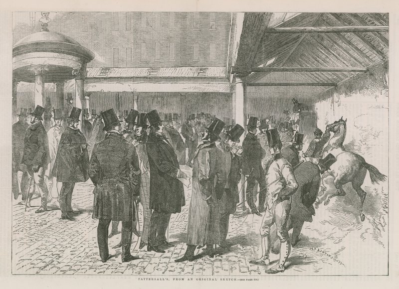 Interior of Tattersalls Auction House by English School