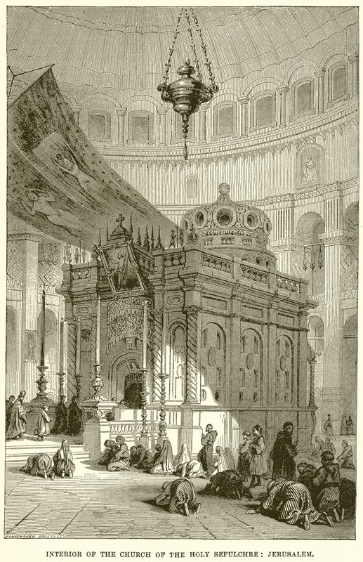 Interior of the Church of the Holy Sepulchre: Jerusalem by English School