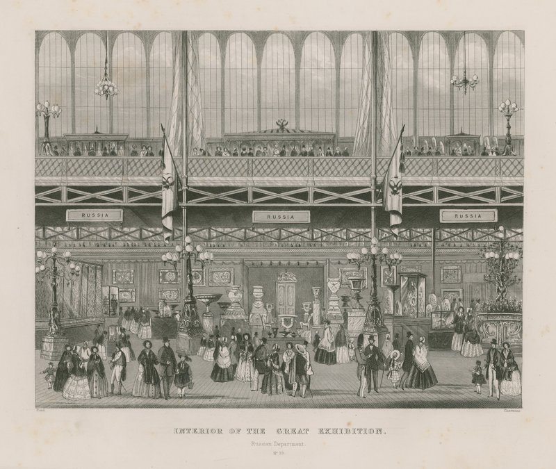 Interior of the Great Exhibition, 1851, Russian Department by English School