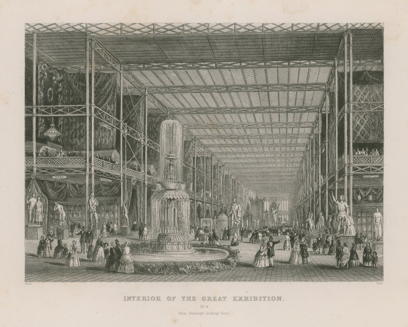 Interior of the Great Exhibition, 1851, from Transept Looking East by English School