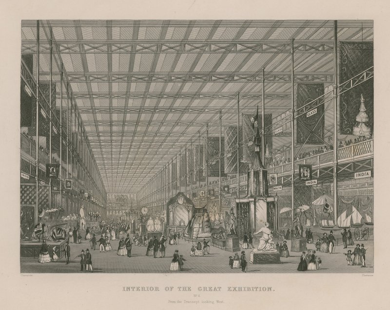 Interior of the Great Exhibition, 1851, from the Transept Looking West by English School