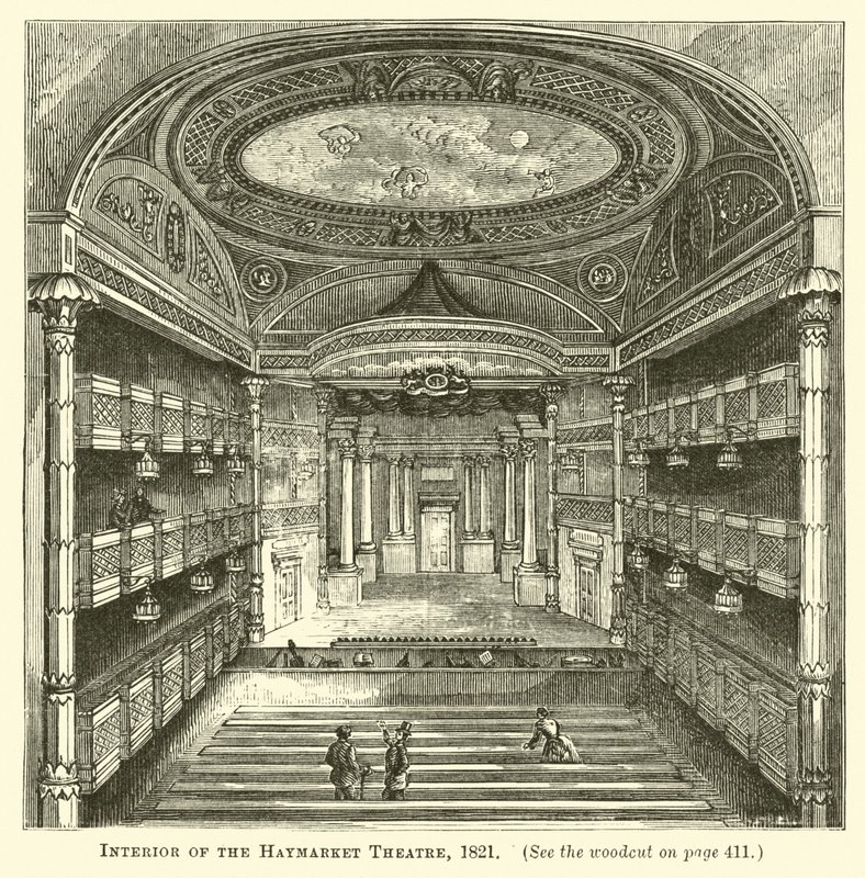Interior of the Haymarket Theatre, 1821 by English School