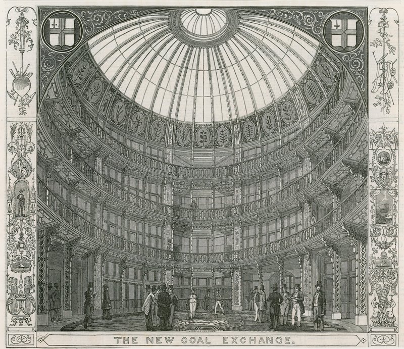 Interior of the New Coal Exchange, Thames Street by English School