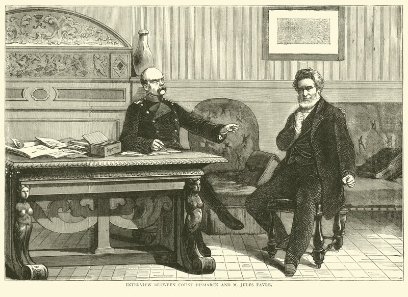 Interview between Count Bismarck and M Jules Favre, September 1870 by English School