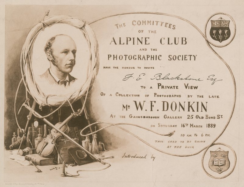 Invitation from the Alpine Club and the Photographic Society by English School
