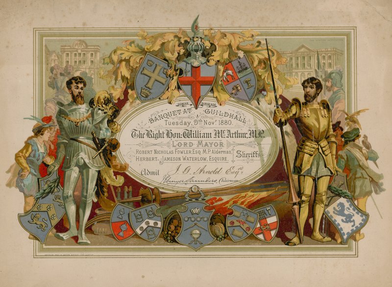 Invitation to a Banquet at the Guildhall, London, on 9 November 1880 by English School
