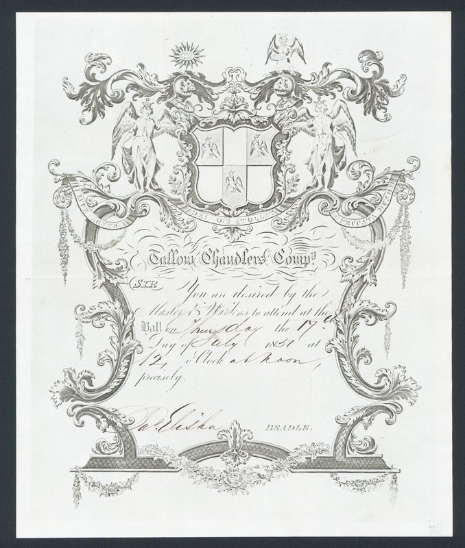 Invitation to the Tallow Chandlers Company ball, London by English School
