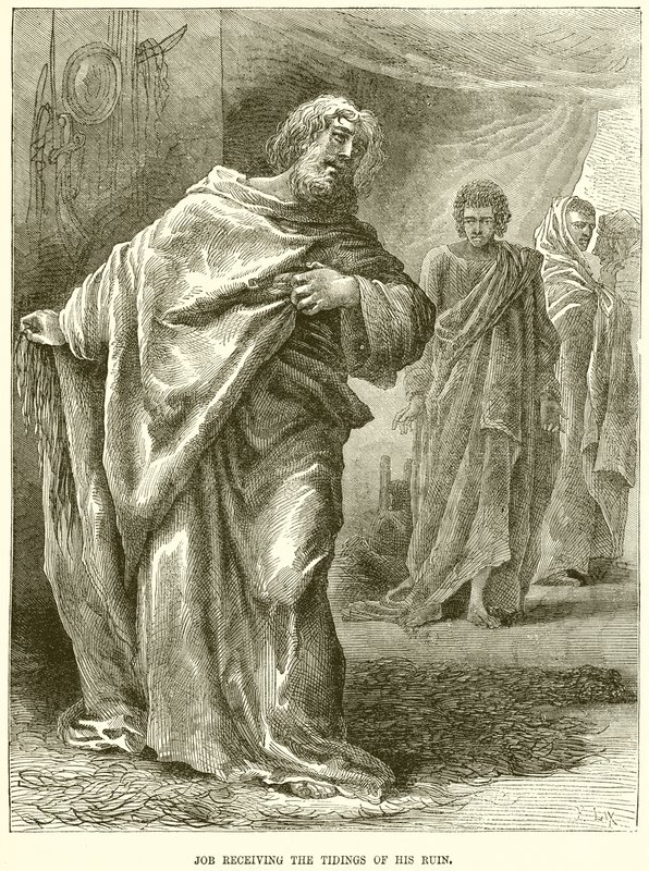 Job Receiving the Tidings of his Ruin by English School