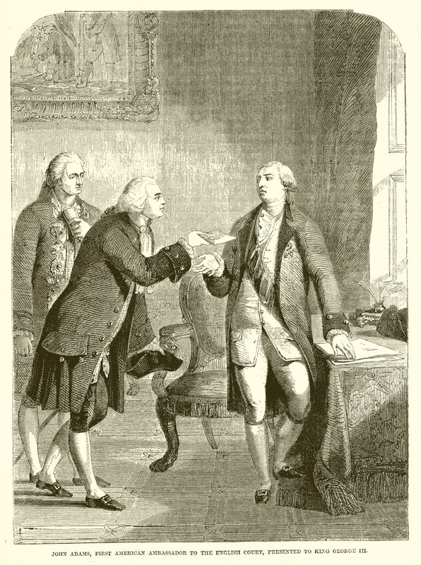 John Adams, First American Ambassador to the English Court, Presented to King George III by English School