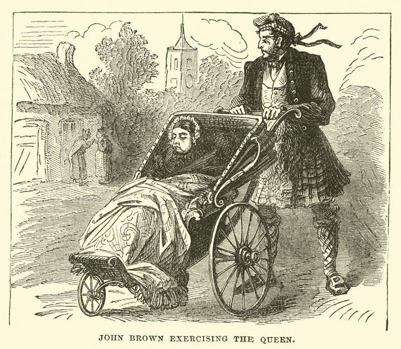 John Brown Exercising the Queen by English School