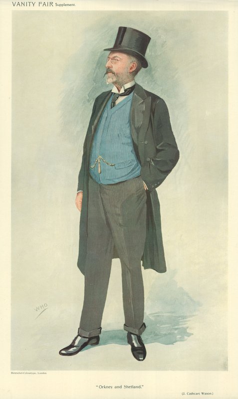 John Cathcart Wason, Orkney and Shetland, 15 September 1909, Vanity Fair Cartoon by English School