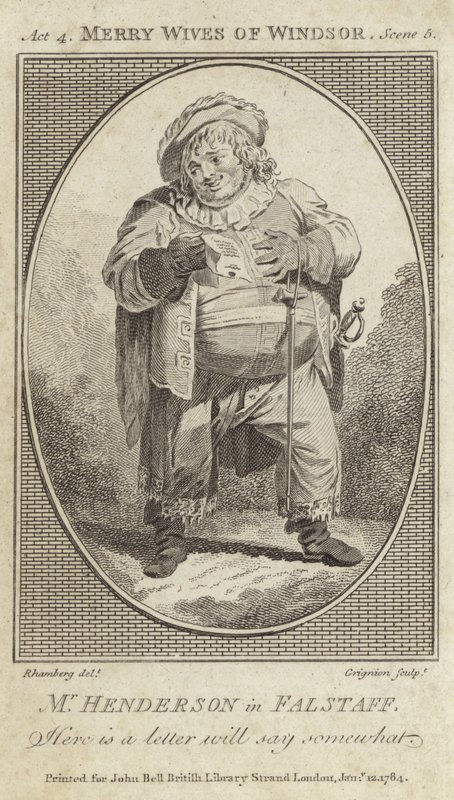 John Henderson as Falstaff in The Merry Wives of Windsor by English School