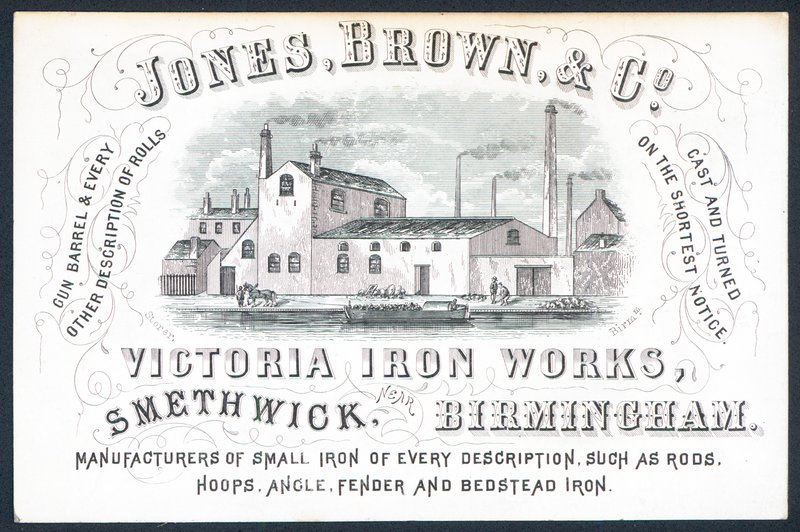 Jones, Brown & Co, Victoria Iron Works, Trade Card by English School