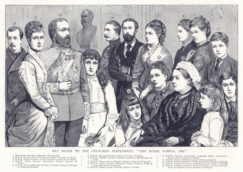 Key Block to the Coloured Supplement, The Royal Family, 1880 by English School