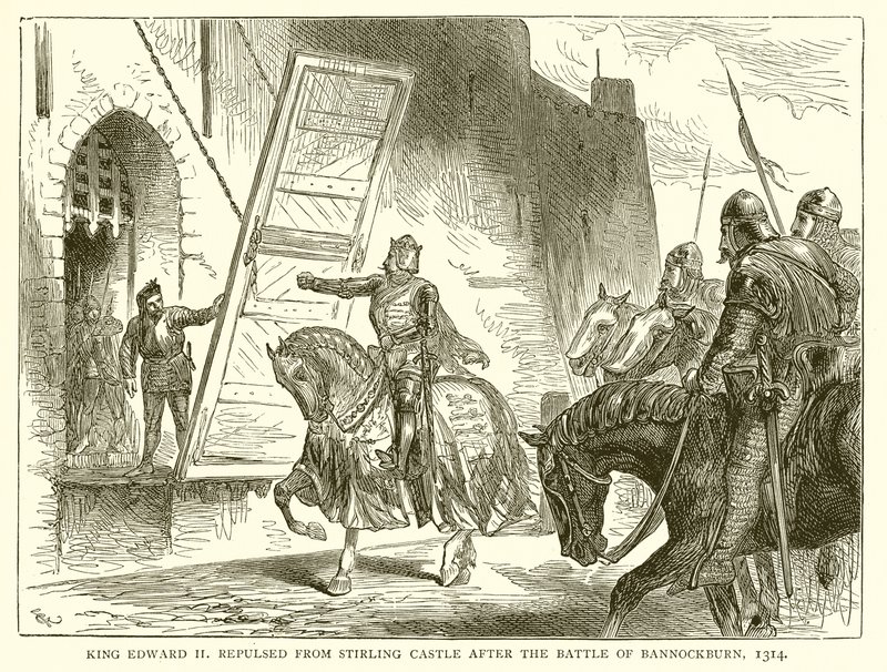King Edward II Repulsed from Stirling Castle after the Battle of Bannockburn, 1314 by English School