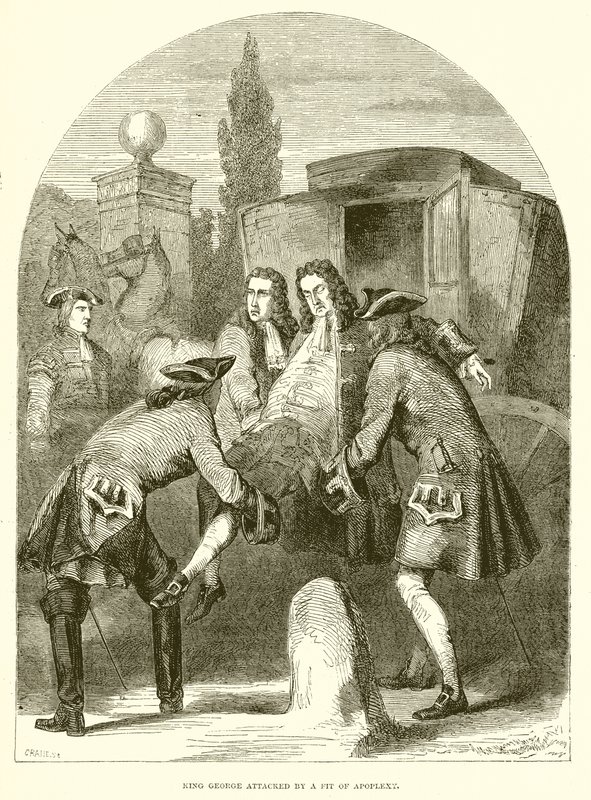 King George attacked by a Fit of Apoplexy by English School
