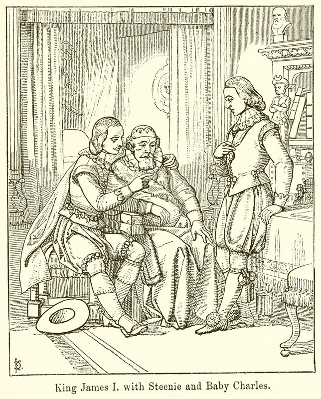 King James I with Steenie and Baby Charles by English School