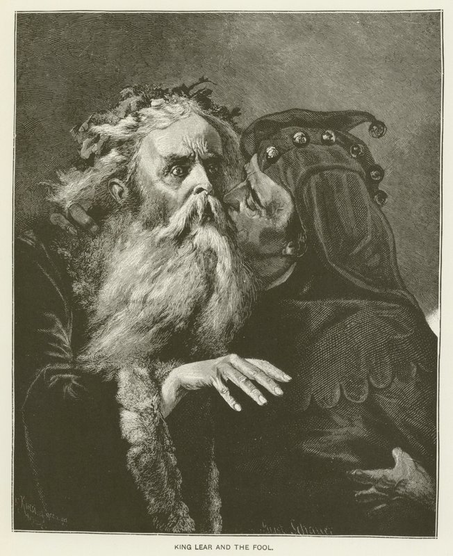 King Lear and the fool by English School