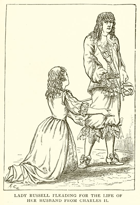 Lady Russell pleading for the Life of her Husband from Charles II by English School