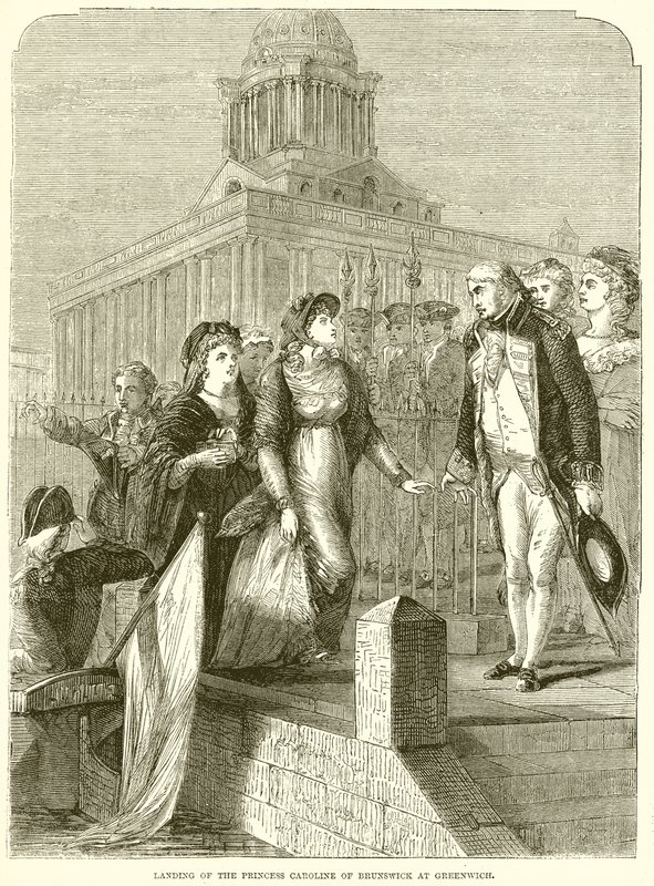 Landing of the Princess Carolina of Brunswick at Greenwich by English School