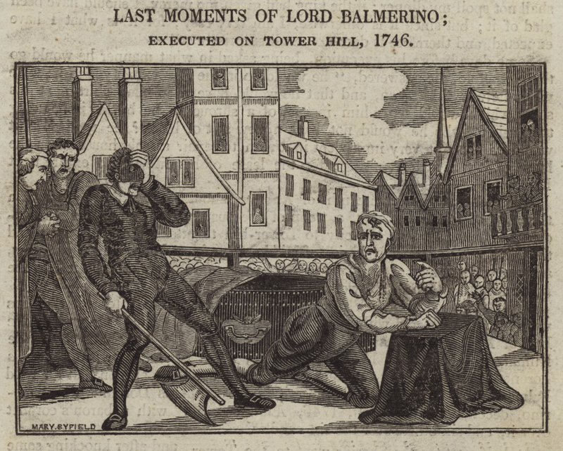 Last Moments of Lord Balmerino; Executed on Tower Hill by English School