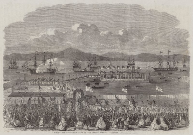 Laying the Foundation-Stone of the Albert Harbour, Greenock by English School