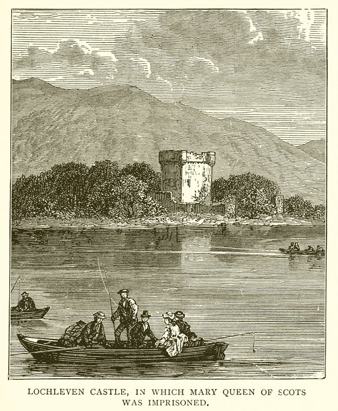 Lochleven Castle, in which Mary Queen of Scots was Imprisoned by English School