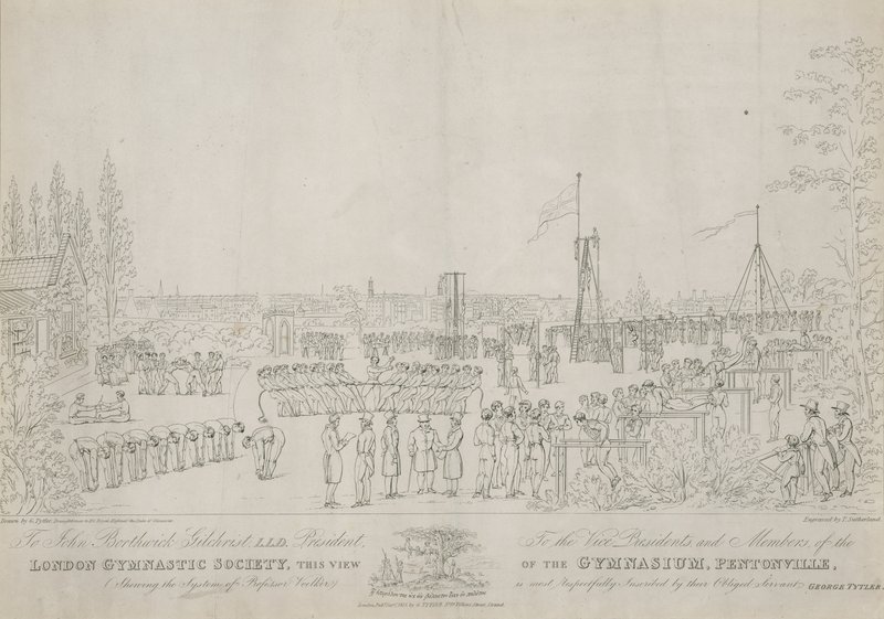 London Gymnastic Society, View of the Gymnasium, Pentonville by English School