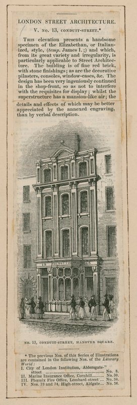 London Street Architecture: 13 Conduit Street, London by English School