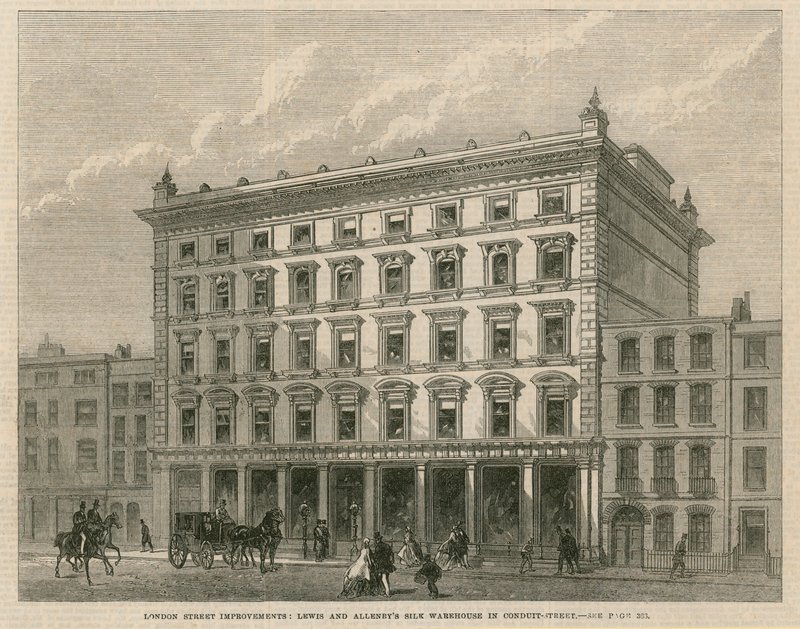 London street improvements: Lewis and Allenbys silk warehouse in Conduit Street by English School
