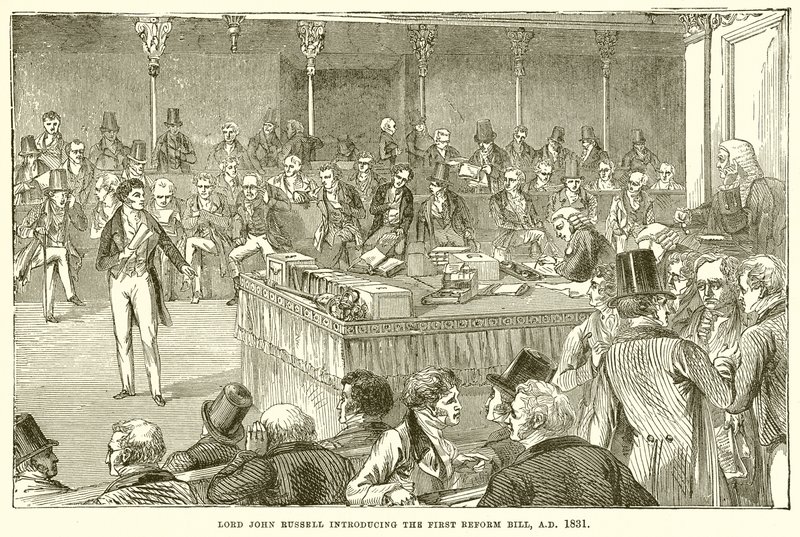 Lord John Russell Introducing the First Reform Bill, A.D. 1831 by English School