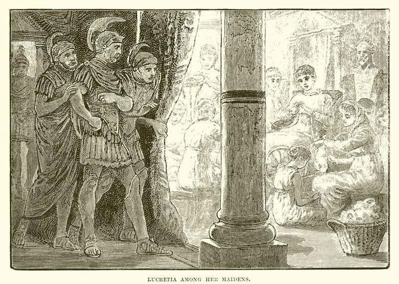 Lucretia among her maidens by English School