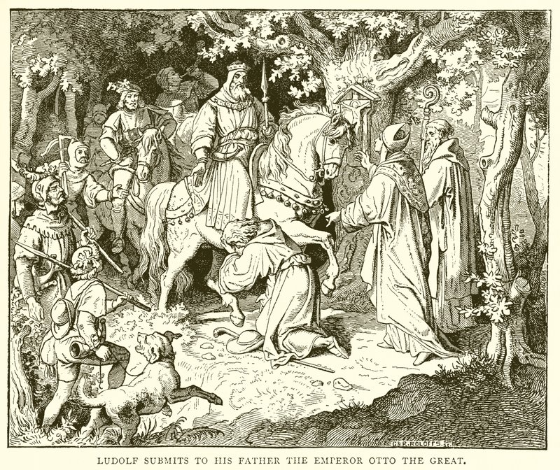 Ludolf Submits to His Father the Emperor Otto the Great by English School