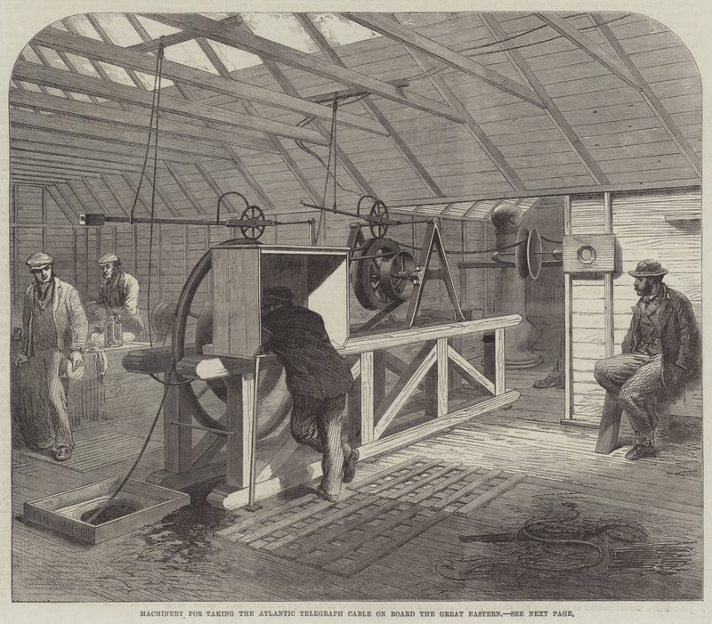 Machinery for Taking the Atlantic Telegraph Cable on Board the Great Eastern by English School