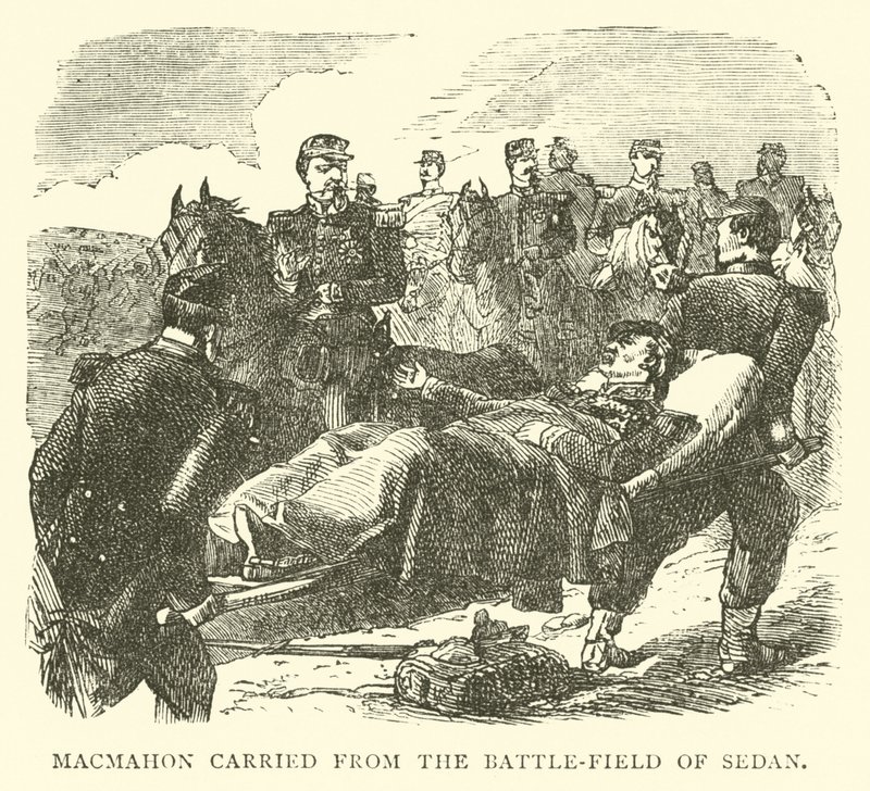 Macmahon carried from the Battle-field of Sedan, September 1870 by English School