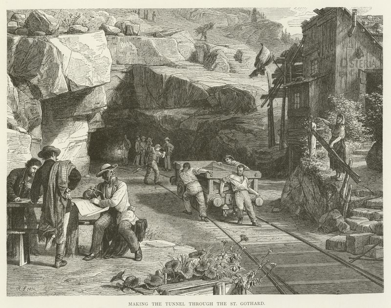 Making the tunnel through the St Gothard by English School