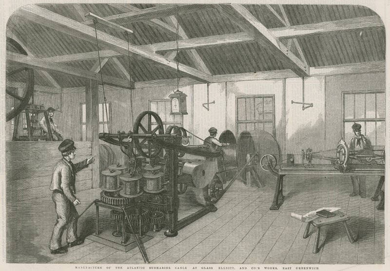 Manufacture of the Atlantic Submarine Cable at Glass Elliott and Co.