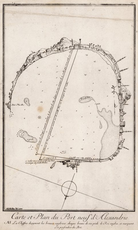 Map and Plan of the Port of Alexandre, Egypt by English School