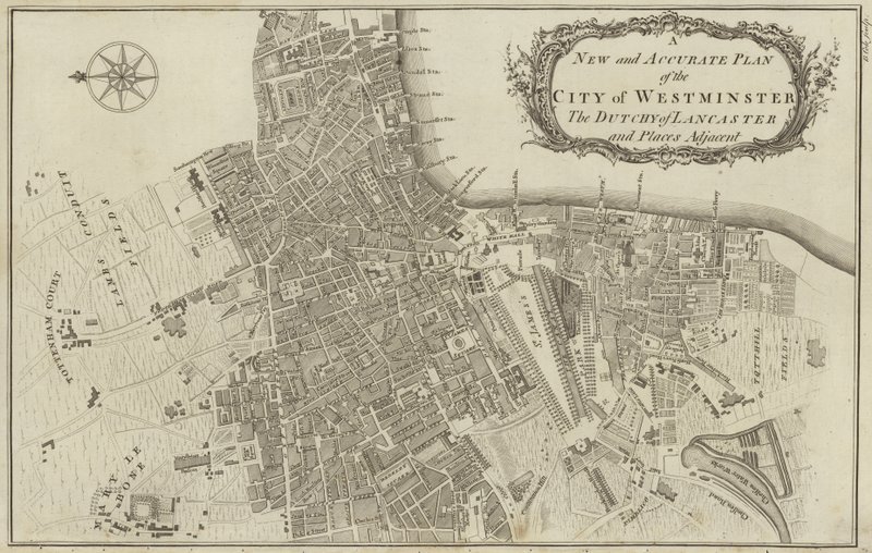 Map of the City of Westminster and the Duchy of Lancaster, London by English School