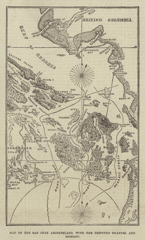 Map of the San Juan Archipelago, with the Disputed Channel and Boundary by English School