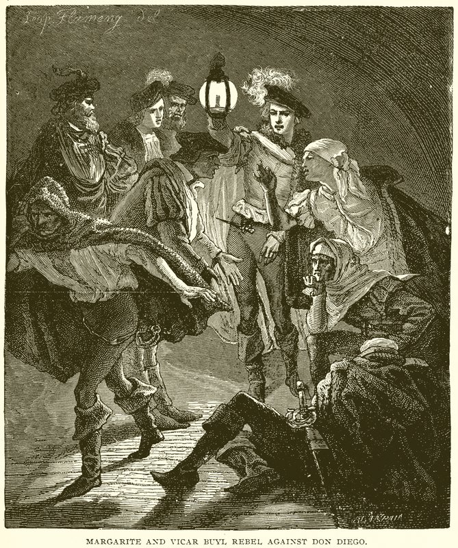 Margarite and Vicar Buyl Rebel Against Don Diego by English School