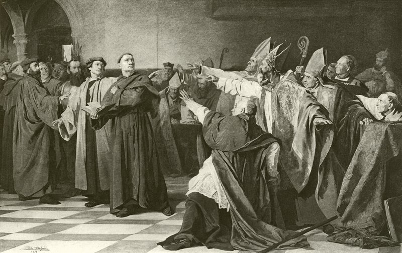 Martin Luther Before the Council of Worms (engraving) by English School