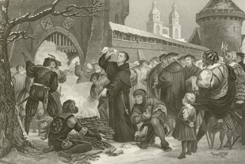 Martin Luther Burning the Pope